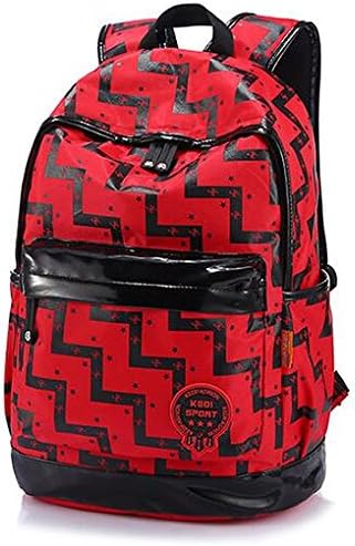 Sports stars Canvas Backpack College Students Shoulder Bag Travel Rucksack (red)