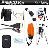 Essential Accessories Kit For Sony Cyber-shot DSC-TX200V, DSC-TX20 Waterproof Digital Camera Includes Extended Replacement (1100 maH) NP-BN1 Battery + AC/DC Charger + Micro HDMI Cable + Floating Strap + USB 2.0 Card Reader + Case + 50" Tripod w/Case +More