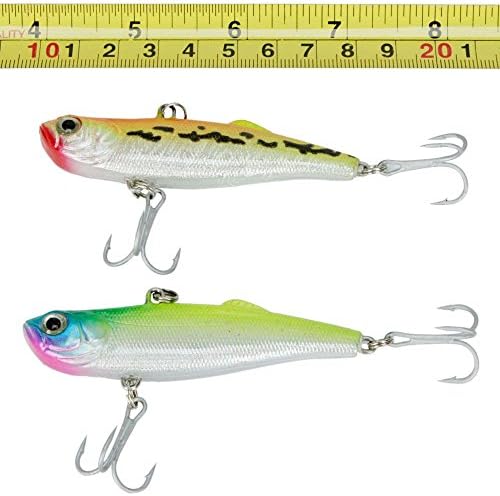 New Lot 2pcs Metal Fishing Lures Bass Spoon Crank Bait Tackle Length 3.35inch