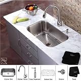 30 in. Single Bowl Sink & Pull out Faucet w Soap Dispenser