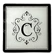 Monogram Elegant Glass Trivet - C Monogram Elegant Glass Trivet - C
