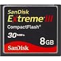 SanDisk 8 GB Extreme III CF Card SDCFX3-8192-901 (Retail Package)