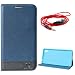 DMG Sony Xperia M4 Aqua Dual Flip Cover, DMG PRaiders Premium Magnetic Wallet Stand Cover Case for Sony Xperia M4 Aqua Dual (Pebble Blue) + 3.5mm Flat AUX Cable with Mic RS.399.00