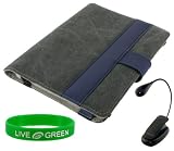 Grey and Dark Blue Canvas Case and Book light for Amazon Kindle 2 E-Reader Reading Device (Kindle NOT Included)