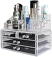 Sodynee Jewelry and Cosmetic Storage  2 Piece Acrylic Makeup Organizer