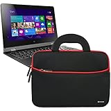 Evecase Lenovo ThinkPad Helix 2 / X140e 11.6'' Ultrabook Tablet Neoprene Sleeve Case, Slim Briefcase w/ Handle & Accessory Pocket/ Ultra Portable Travel Carrying Portfolio Pouch Cover - Black