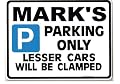 Mark Personalised Car Parking Sign - Gift for mark the petrol head Size Large 205 x 270mm