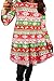Pink Queen Womens Christmas Xmas Print Flared A Line Long Sleeve Pullover Dress