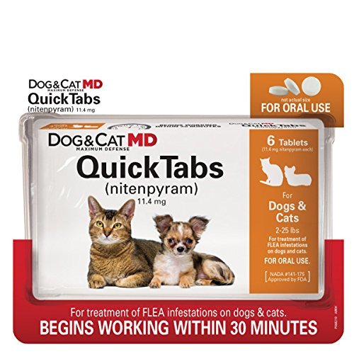 Dog & Cat MDTM Maximum Defense QuickTabs Nitenpyram 2-25lb Flea Treatment 6 Count 1 UNIT PACK by Dog & Cat MD