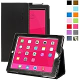 Snugg Apple iPad 3 & iPad 4 Case - Leather Smart Cover (Black) with Kick Stand