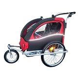 Booyah "Swivel" 3in1 Double Baby Bicycle Bike Trailer & Jogger Red