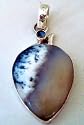 Winter Agate and Quartz Accent Pendant