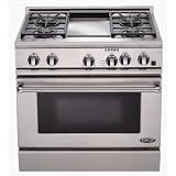 DCS Gas Range 36 Inch Dual Fuel Natural Gas Range W/ Griddle By Fisher Paykel - RDT-364GD