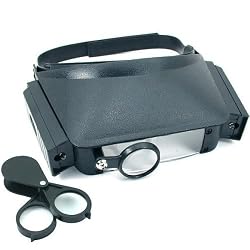Bino Head Magnifier & 20X Dual Loupe Combo Illuminated