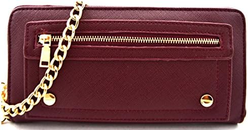 MMS Miztique Smartphone Holder, LG Zip-around Wristlet Wallet- Saffiano Wine