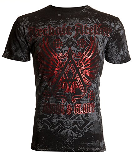 Archaic AFFLICTION Men's T-Shirt ACHILLES Cross Tattoo Biker
