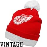 Mitchell & Ness Detroit Red Wings Red Vintage Jersey Stripe Cuffed Knit Beanie