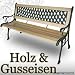 Kreuzdesign Gartenbank Sitzbank Gartenm�bel Holzbank Bank Parkbank Hartholz Gusseisen Kreuz