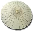 Medium Sized Chinese Cloth & Bamboo Parasol in Ivory