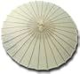 Medium Sized Chinese Cloth & Bamboo Parasol in Ivory