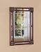 Rectangle Cherry Finish Mirror With Gold Leaf Accents