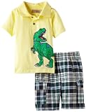 Kids Headquarters Boys 2-7 Polo Top With Plaided Cargo Shorts