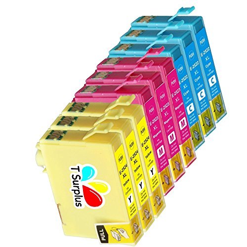 TS 9-PK COLOR T252XL Remanufactured compatible ink cartridges for EPSON 252 T252 T254 (3 YELLOW, 3 MAGENTA, 3 CYAN) WorkForce WF-3620, WorkForce WF-3640, WorkForce WF-7610, WorkForce WF-7620