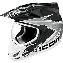 Icon Salvo Reflective Men's Variant On-Road Racing Motorcycle Helmet - Black