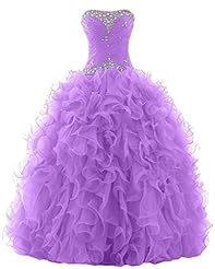 Strapless  Lace Organza  Ball Gown Evening Dress/Homecoming Dress/Prom Dress/Quinceanera Dress 