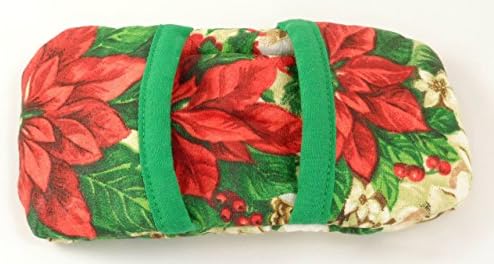 Red and Tan Poinsettias with Green Binding Pot Pincher