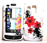 White with Red Lily Flower Snap on Hard Skin Shell Protector Cover Case for Samsung Rogue U960 + Belt Clip + in Blister Retail Package