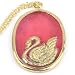 Vintage brass gold plated pendant swan chain necklace by 81stgeneration