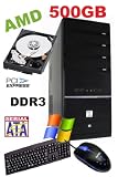 EinsteigerPC: Komplettsystem mit Klavierlack Design Gehäuse Asrock N68-C-S Athlon AM3 140 Sempron mit 2,7GHz, 2048MB-RAM DDR3, 500GB-Festplatte, Grafik Geforce 7025 mit 512MB, DVD-Brenner, Sound, LAN, inkl. Maus und Tastatur + Betriebssystem Windows Microsoft XP