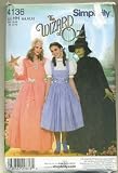 Simplicity the Wizard of Oz Dorothy, the Good Witch and the Bad Witch Costume Sewing Pattern # 4136