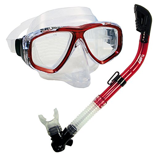 Promate snorkeling scuba dive dry snorkel purge mask gear set, tr…