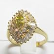 14K Yellow Gold Natural Yellow and White Diamond Ring