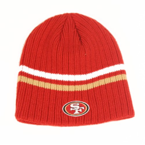 San Francisco 49ers 2-Stripe Ribbed Knit Beanie (Uncuffed)