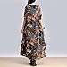 Serenely 2015 Women's 100% Cotton 3/4 Sleeve Paisley Print Dresses Vintage Dress Blue