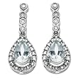 14k White Gold Aquamarine and Diamond Drop Earrings