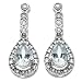 14k White Gold Aquamarine and Diamond Drop Earrings