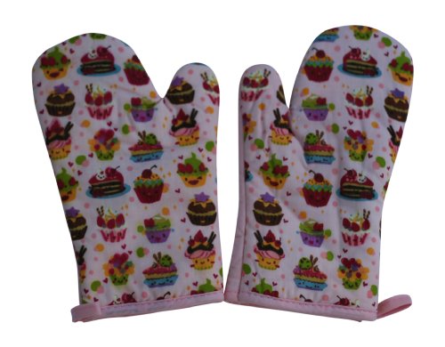 Kid-sized Oven Mitt Set - Happy Cakes
