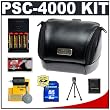 Canon PowerShot PSC-4000 Soft Leather Carrying Case + (4) Batteries & Charger + 8GB Card + Tripod + Accessory Kit for SX120 IS Digital Cameras