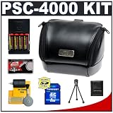 Canon PowerShot PSC-4000 Soft Leather Carrying Case + (4) Batteries & Charger + 8GB Card + Tripod + Accessory Kit for S5 IS & SX10 IS Digital Cameras