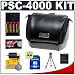 Canon PowerShot PSC-4000 Soft Leather Carrying Case + (4) Batteries & Charger + 8GB Card + Tripod + Accessory Kit for S5 IS & SX10 IS Digital Cameras