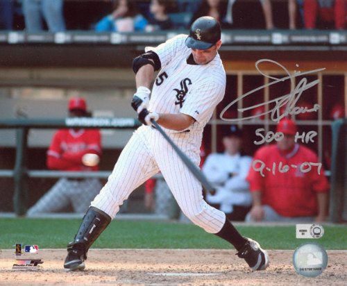 Jim Thome Chicago White Sox - 500th HR - Autographed 8x10 MLB Photo with 500 Home Run Inscription