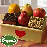 Organic Fruit and Snacks Heart Crate