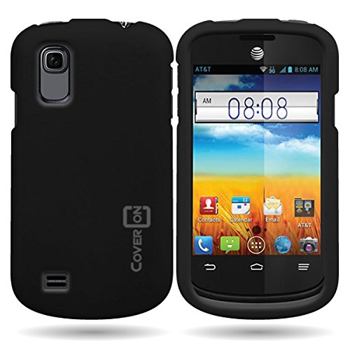 CoverON® Hard Rubberized Slim Case for ZTE Prelude / Avail 2 - with Cover Removal Pry Tool - Black