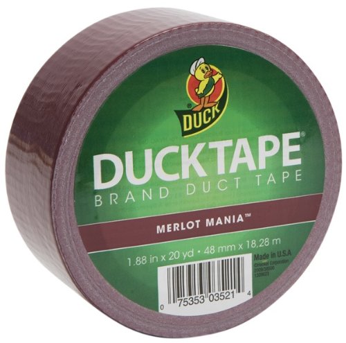 Duck Brand 1311061 1.88-Inch by 20-Yard Colored Duck Tape, Merlot Mania