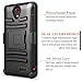 ZTE Case Compatible ZTE Maven 3, Maven 2, ZFive 2, Prestige, Prestige 2, Sonata 3, Avid Plus, Avid Trio,Overture 3,Prelude Plus [Tempered Glass Screen Protector] Belt Clip Holster Kickstand -Black
