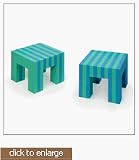 EVA Foam Stools (Purchase in Sets of 2) - 1 in Blue/Green, 1 in Green/Blue